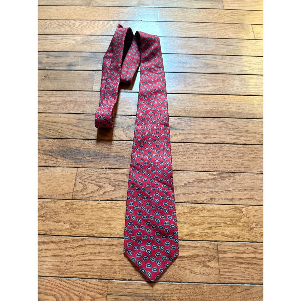 Robert Talbott H. Stockton Atlanta Red Paisley Silk Tie Vintage Mens Necktie USA